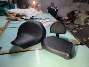 Motorcycle custom seat upholstery