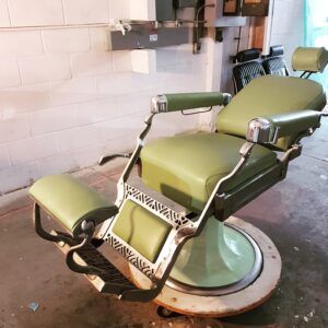Barber chair upholstery after