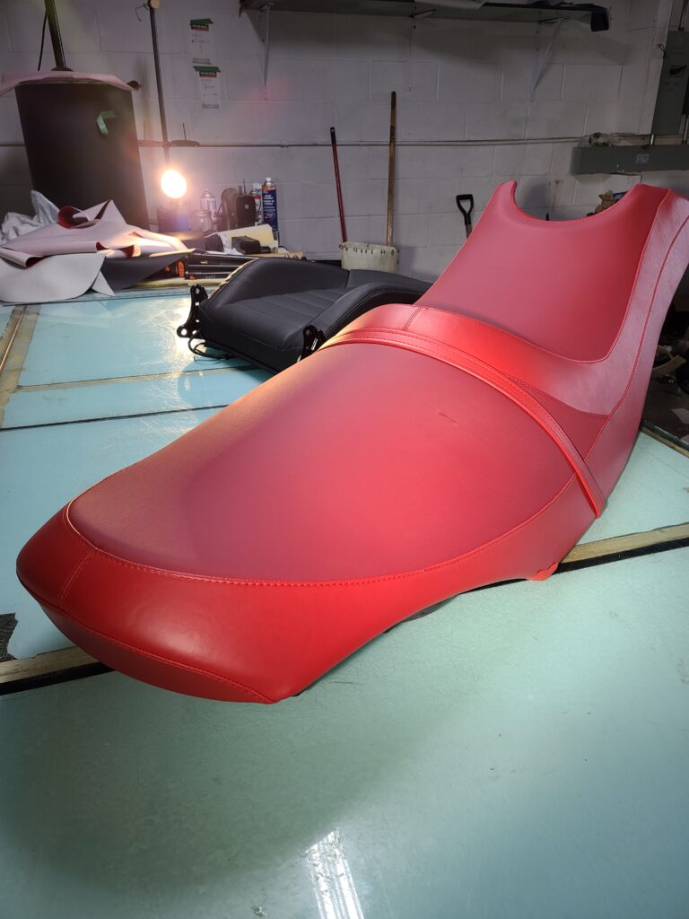 Jet ski seat upholstery